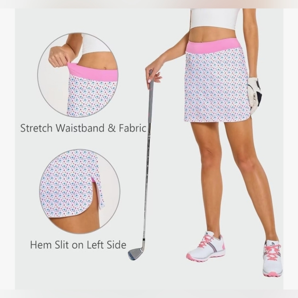 Athletic Tennis Skirt Built in Shorts Pockets Sports Workout Golf Skort UPF 30+